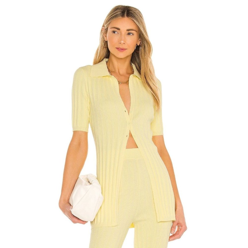 Ronny Kobo Waverly Knit Top in Pale Yellow X-Small New Women's Tunic